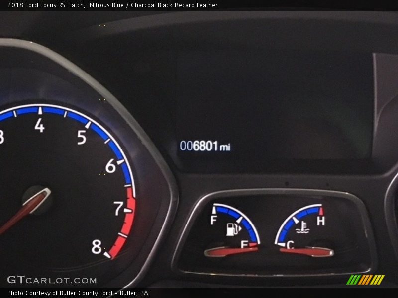 Nitrous Blue / Charcoal Black Recaro Leather 2018 Ford Focus RS Hatch