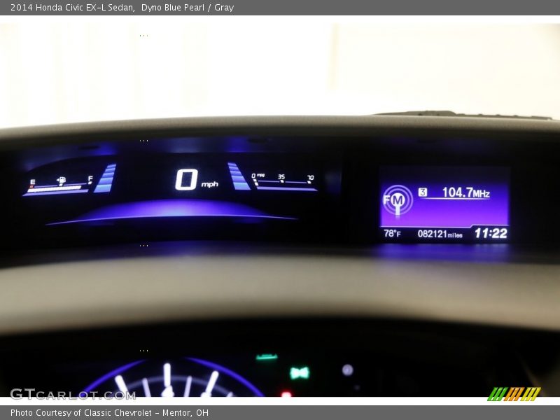 Dyno Blue Pearl / Gray 2014 Honda Civic EX-L Sedan