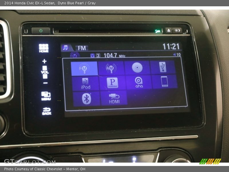 Dyno Blue Pearl / Gray 2014 Honda Civic EX-L Sedan