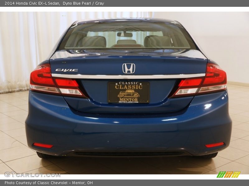 Dyno Blue Pearl / Gray 2014 Honda Civic EX-L Sedan