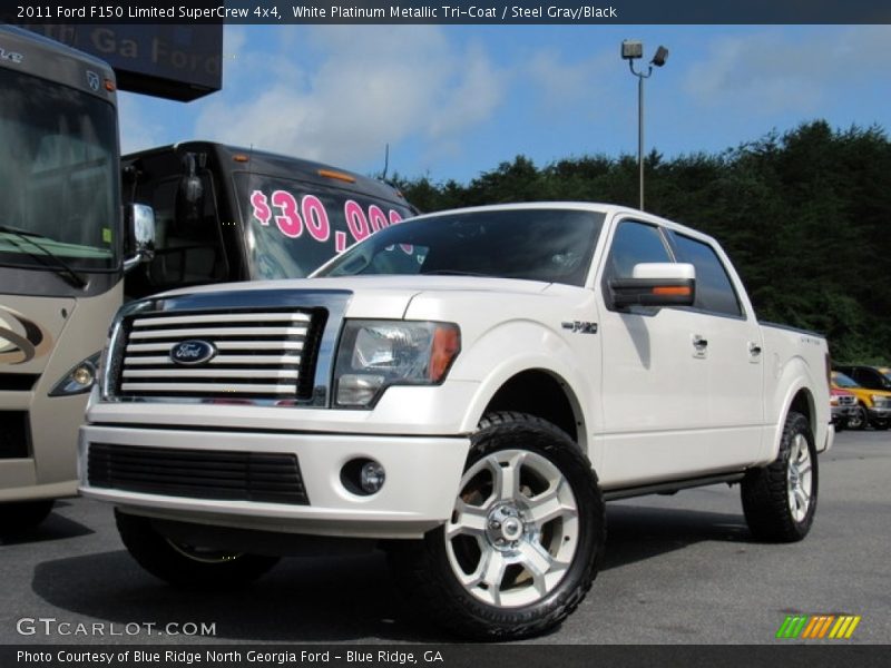 White Platinum Metallic Tri-Coat / Steel Gray/Black 2011 Ford F150 Limited SuperCrew 4x4