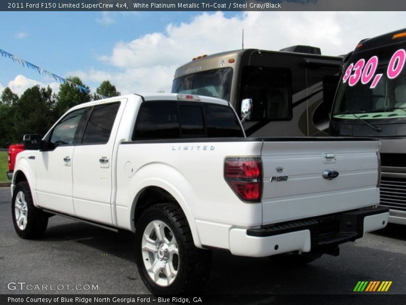 White Platinum Metallic Tri-Coat / Steel Gray/Black 2011 Ford F150 Limited SuperCrew 4x4