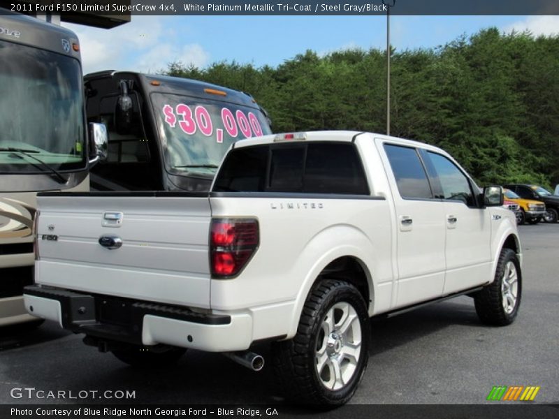 White Platinum Metallic Tri-Coat / Steel Gray/Black 2011 Ford F150 Limited SuperCrew 4x4