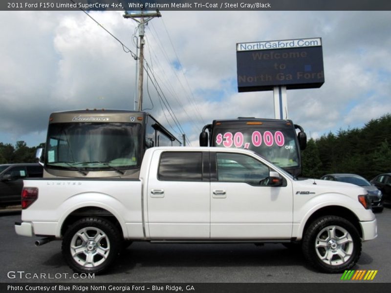 White Platinum Metallic Tri-Coat / Steel Gray/Black 2011 Ford F150 Limited SuperCrew 4x4