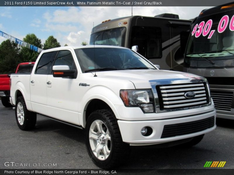 White Platinum Metallic Tri-Coat / Steel Gray/Black 2011 Ford F150 Limited SuperCrew 4x4