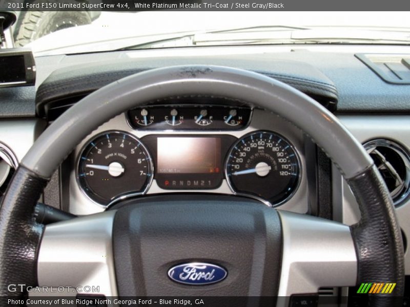 White Platinum Metallic Tri-Coat / Steel Gray/Black 2011 Ford F150 Limited SuperCrew 4x4