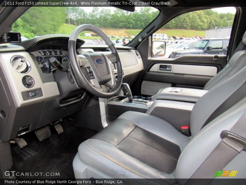 White Platinum Metallic Tri-Coat / Steel Gray/Black 2011 Ford F150 Limited SuperCrew 4x4
