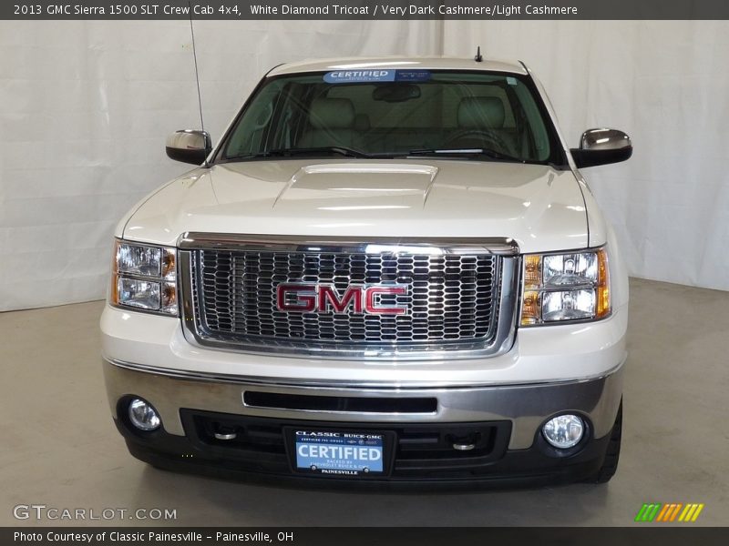 White Diamond Tricoat / Very Dark Cashmere/Light Cashmere 2013 GMC Sierra 1500 SLT Crew Cab 4x4