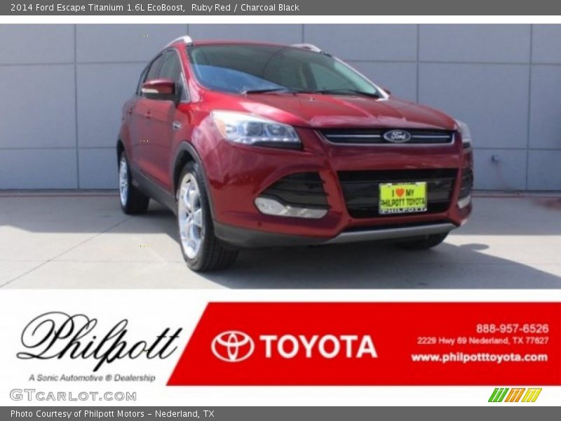 Ruby Red / Charcoal Black 2014 Ford Escape Titanium 1.6L EcoBoost