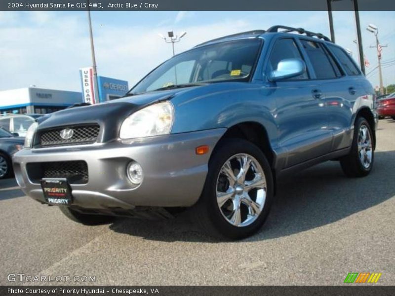 Arctic Blue / Gray 2004 Hyundai Santa Fe GLS 4WD