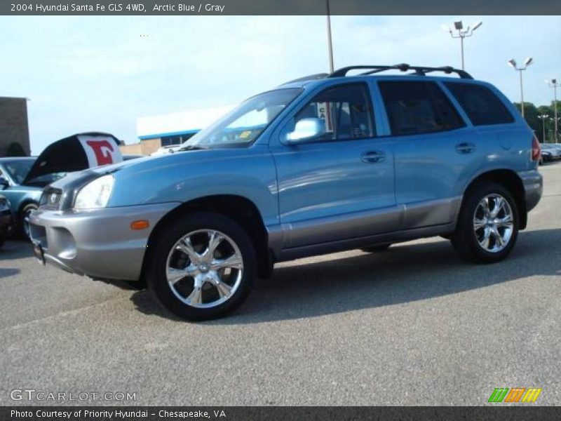 Arctic Blue / Gray 2004 Hyundai Santa Fe GLS 4WD