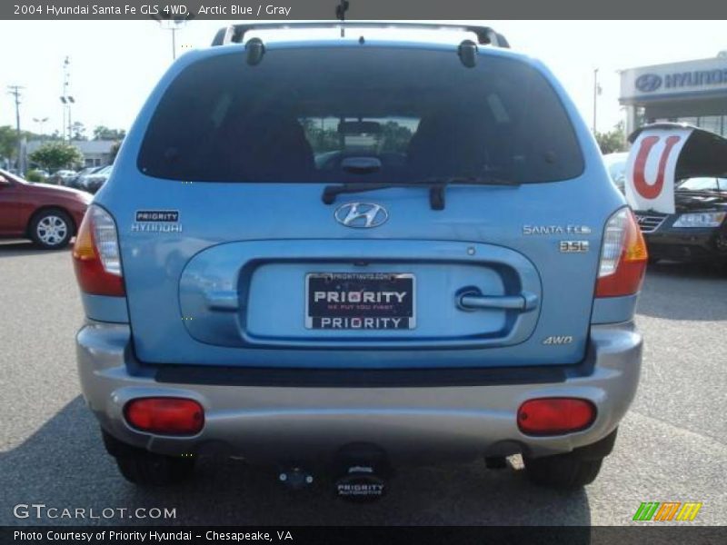 Arctic Blue / Gray 2004 Hyundai Santa Fe GLS 4WD