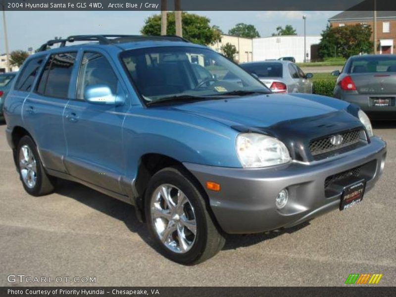 Arctic Blue / Gray 2004 Hyundai Santa Fe GLS 4WD