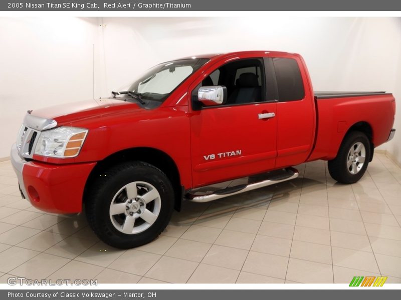 Red Alert / Graphite/Titanium 2005 Nissan Titan SE King Cab