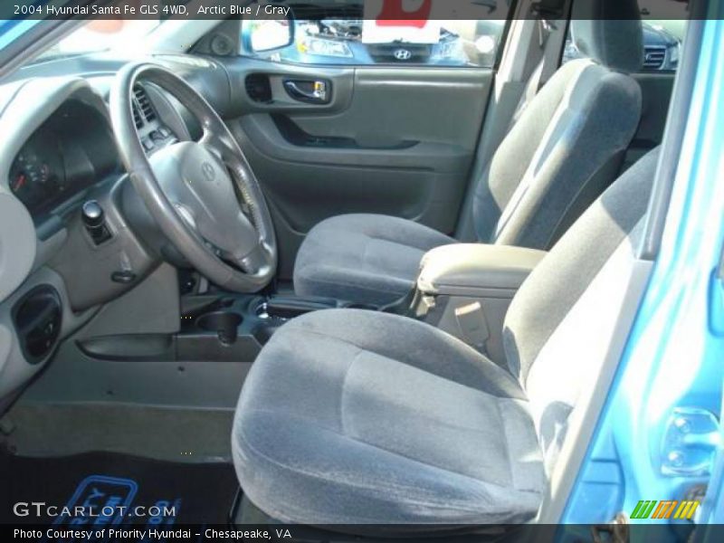 Arctic Blue / Gray 2004 Hyundai Santa Fe GLS 4WD