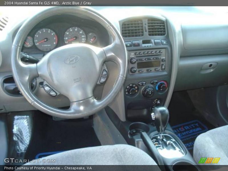 Arctic Blue / Gray 2004 Hyundai Santa Fe GLS 4WD