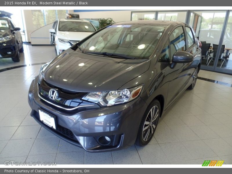 Modern Steel Metallic / Black 2015 Honda Fit EX