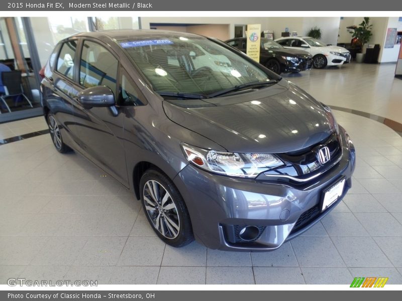 Modern Steel Metallic / Black 2015 Honda Fit EX