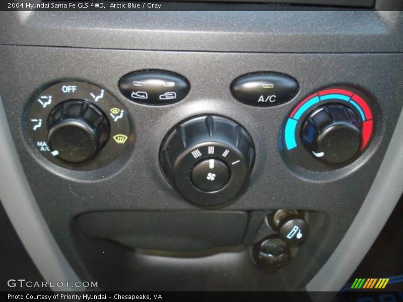 Arctic Blue / Gray 2004 Hyundai Santa Fe GLS 4WD