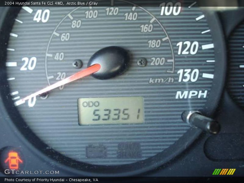 Arctic Blue / Gray 2004 Hyundai Santa Fe GLS 4WD