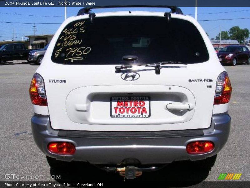 Nordic White / Beige 2004 Hyundai Santa Fe GLS