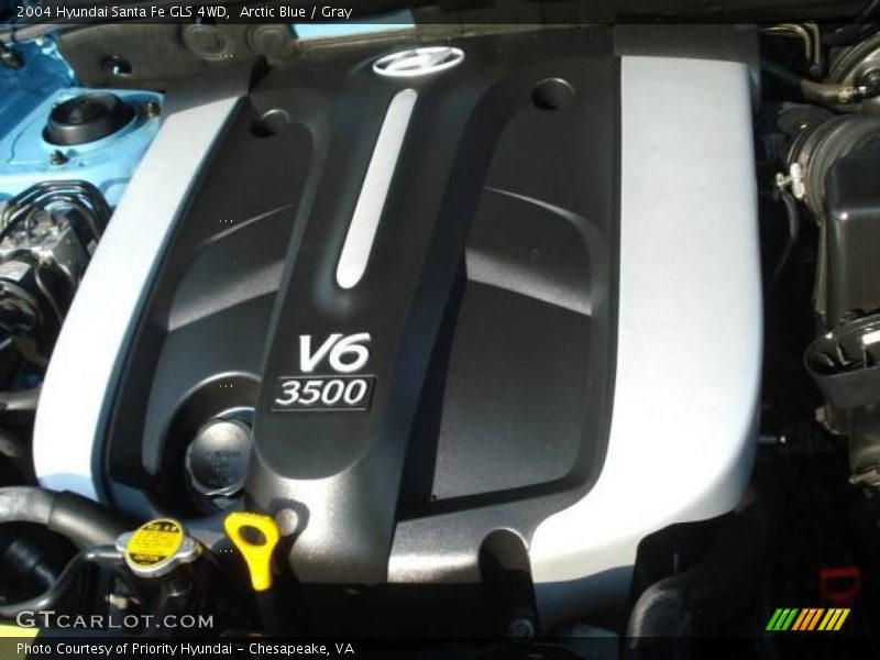 Arctic Blue / Gray 2004 Hyundai Santa Fe GLS 4WD