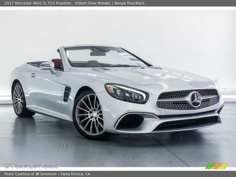 Iridium Silver Metallic / Bengal Red/Black 2017 Mercedes-Benz SL 550 Roadster
