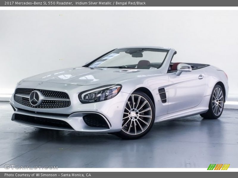 Iridium Silver Metallic / Bengal Red/Black 2017 Mercedes-Benz SL 550 Roadster