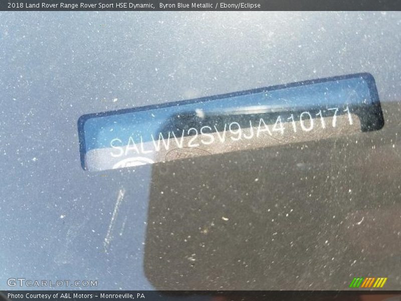 Byron Blue Metallic / Ebony/Eclipse 2018 Land Rover Range Rover Sport HSE Dynamic