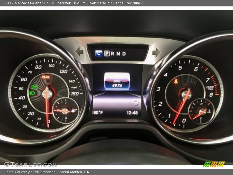 Iridium Silver Metallic / Bengal Red/Black 2017 Mercedes-Benz SL 550 Roadster