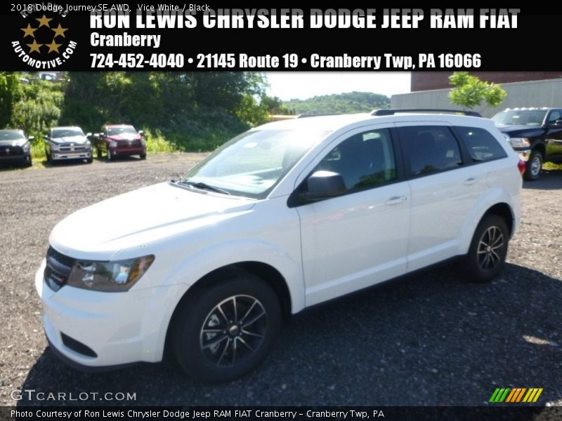 Vice White / Black 2018 Dodge Journey SE AWD