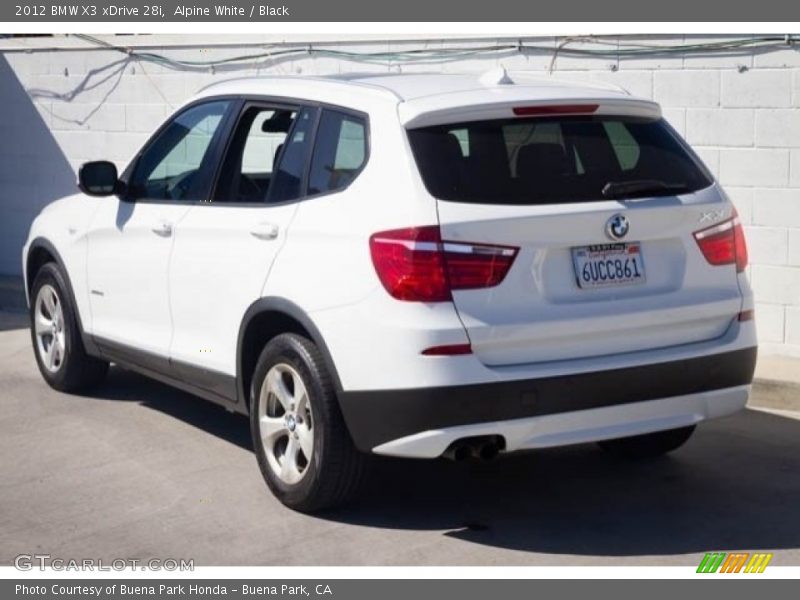 Alpine White / Black 2012 BMW X3 xDrive 28i