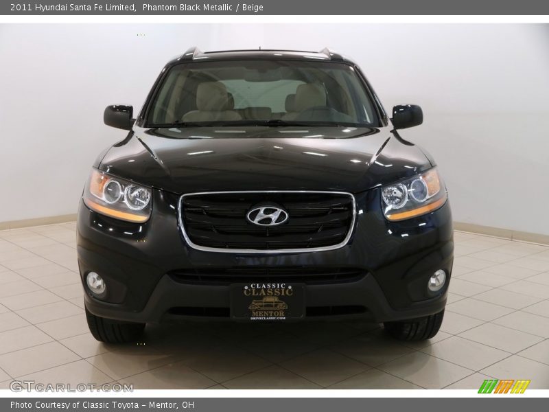 Phantom Black Metallic / Beige 2011 Hyundai Santa Fe Limited