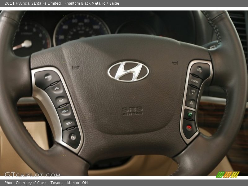 Phantom Black Metallic / Beige 2011 Hyundai Santa Fe Limited