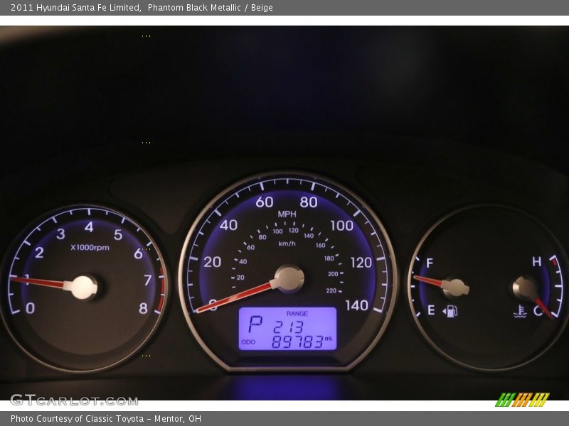 Phantom Black Metallic / Beige 2011 Hyundai Santa Fe Limited