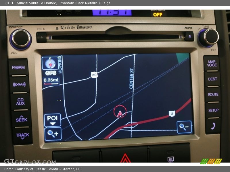 Phantom Black Metallic / Beige 2011 Hyundai Santa Fe Limited