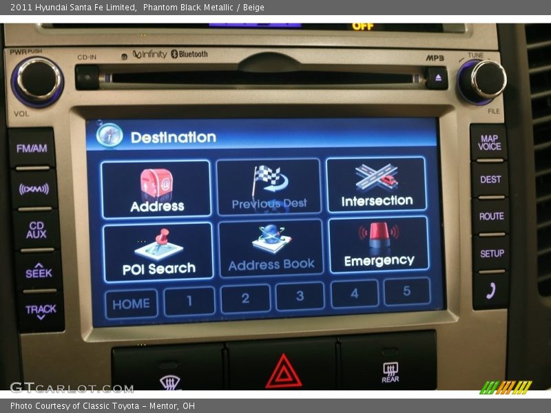 Phantom Black Metallic / Beige 2011 Hyundai Santa Fe Limited