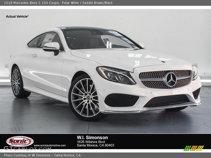 Polar White / Saddle Brown/Black 2018 Mercedes-Benz C 300 Coupe