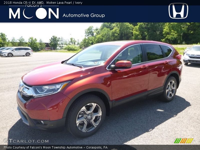 Molten Lava Pearl / Ivory 2018 Honda CR-V EX AWD