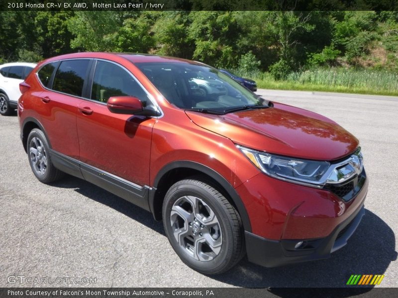 Molten Lava Pearl / Ivory 2018 Honda CR-V EX AWD