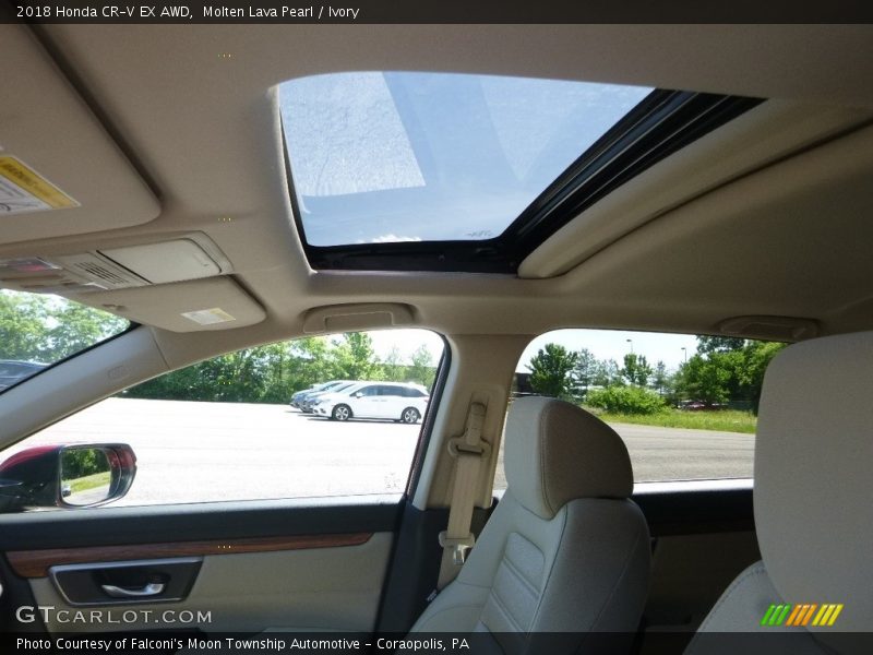 Molten Lava Pearl / Ivory 2018 Honda CR-V EX AWD