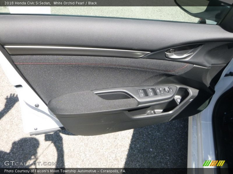 White Orchid Pearl / Black 2018 Honda Civic Si Sedan