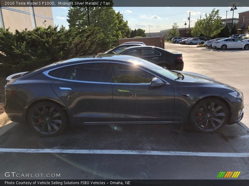 Midnight Silver Metallic / Tan 2016 Tesla Model S P100D