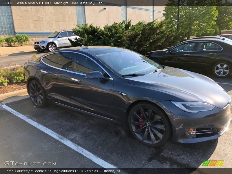 Midnight Silver Metallic / Tan 2016 Tesla Model S P100D