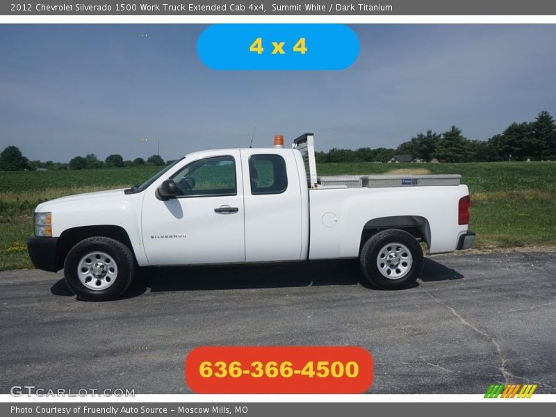 Summit White / Dark Titanium 2012 Chevrolet Silverado 1500 Work Truck Extended Cab 4x4