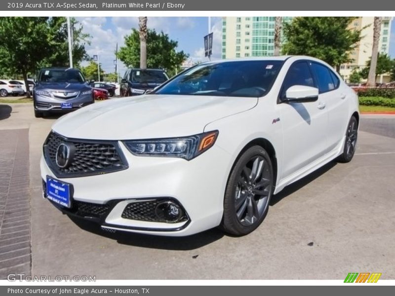 Platinum White Pearl / Ebony 2019 Acura TLX A-Spec Sedan