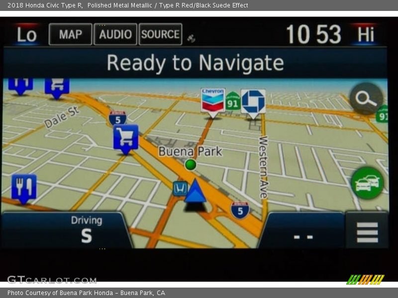 Navigation of 2018 Civic Type R