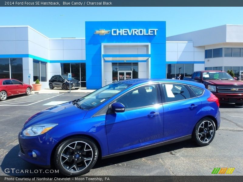 Blue Candy / Charcoal Black 2014 Ford Focus SE Hatchback