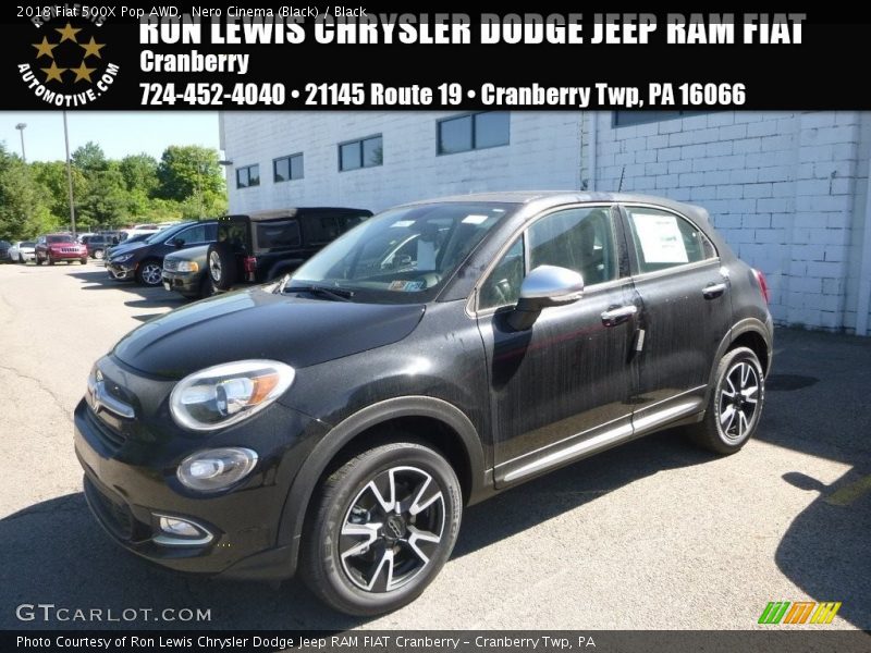 Nero Cinema (Black) / Black 2018 Fiat 500X Pop AWD