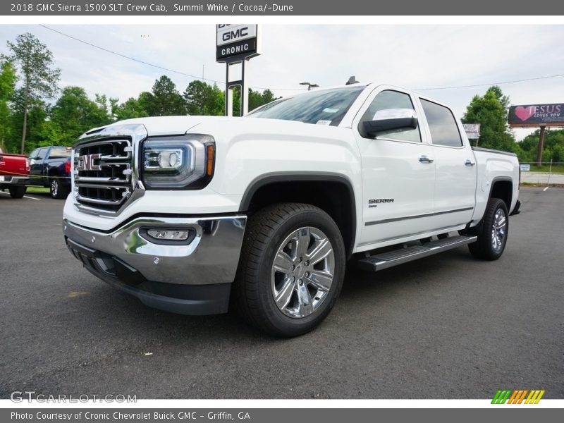 Summit White / Cocoa/­Dune 2018 GMC Sierra 1500 SLT Crew Cab